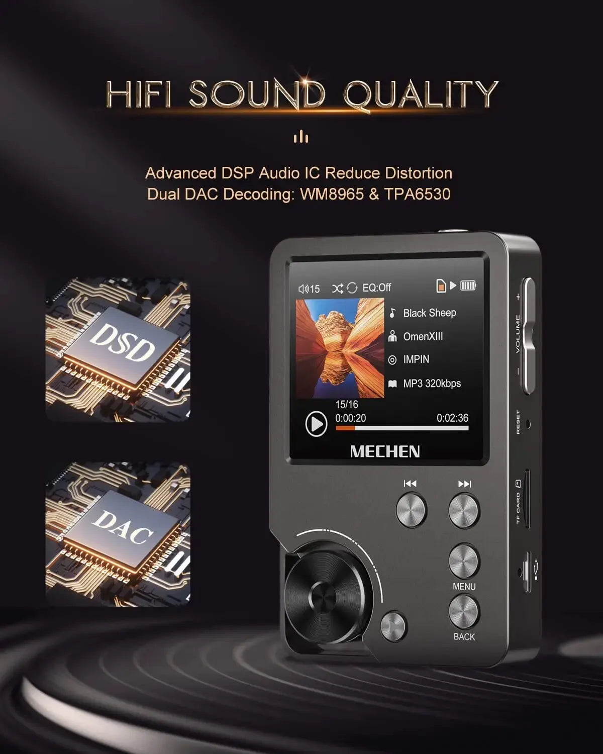 High Quality Digital Music Player with 64GB Storage