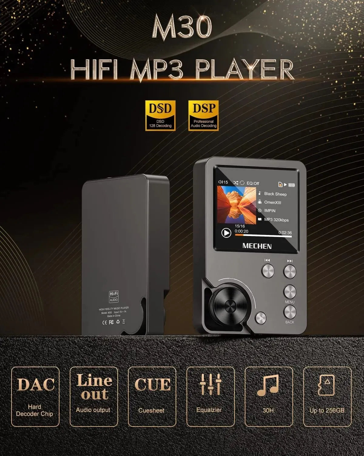 High Quality Digital Music Player with 64GB Storage