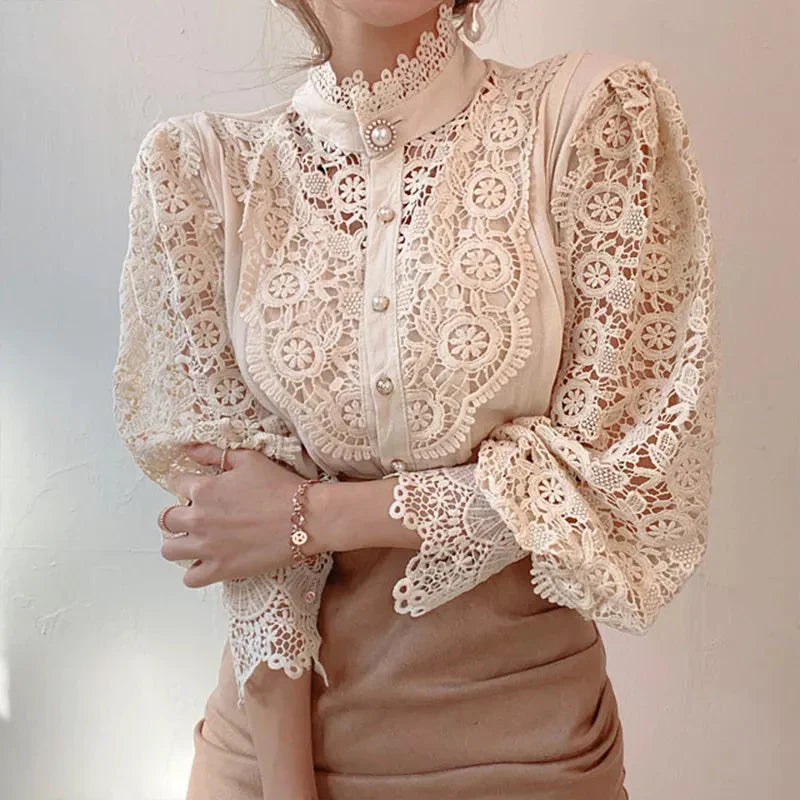 Lea | Hollow Flower Blouse