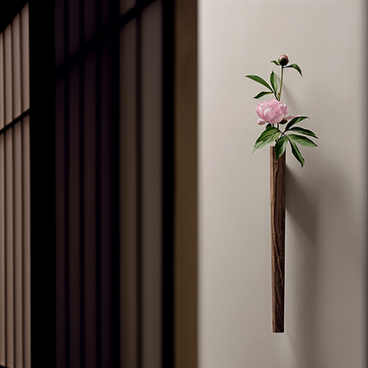 Natural Wooden Wall Vase for Flowers