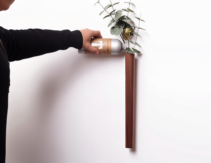 Natural Wooden Wall Vase for Flowers
