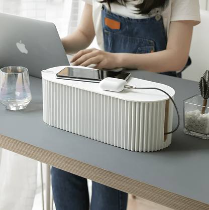 Slim Cable Management Box - Pastel Colour Cable Organizer