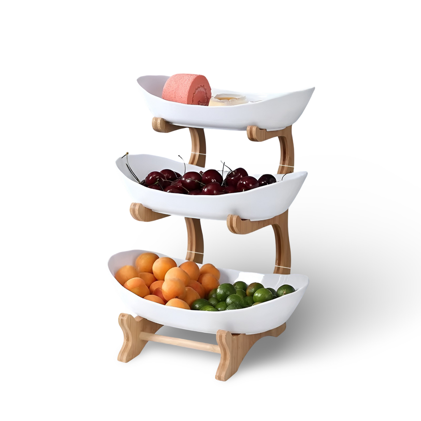 Natural Wooden Multi Tier Fruit Stand