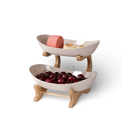 Natural Wooden Multi Tier Fruit Stand