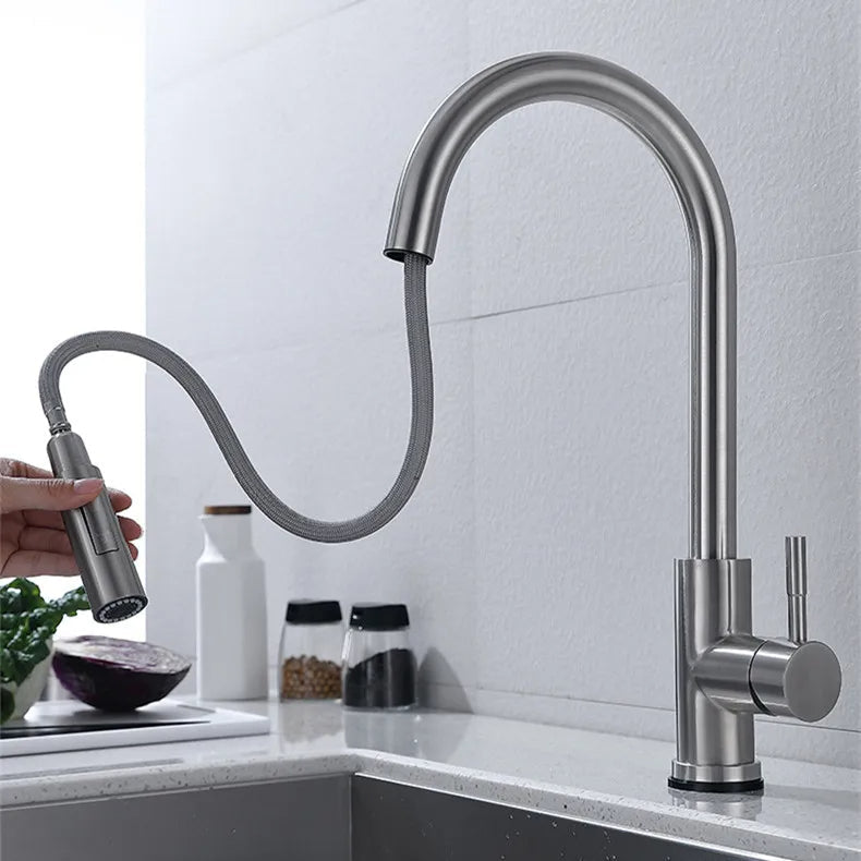 Hands-Free Kitchen Faucet with Flexible Spout