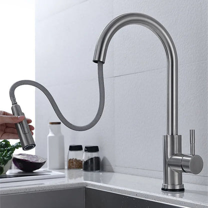 Hands-Free Kitchen Faucet with Flexible Spout