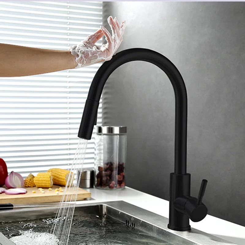 Hands-Free Kitchen Faucet with Flexible Spout