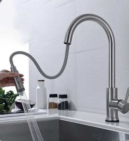 Hands-Free Kitchen Faucet with Flexible Spout