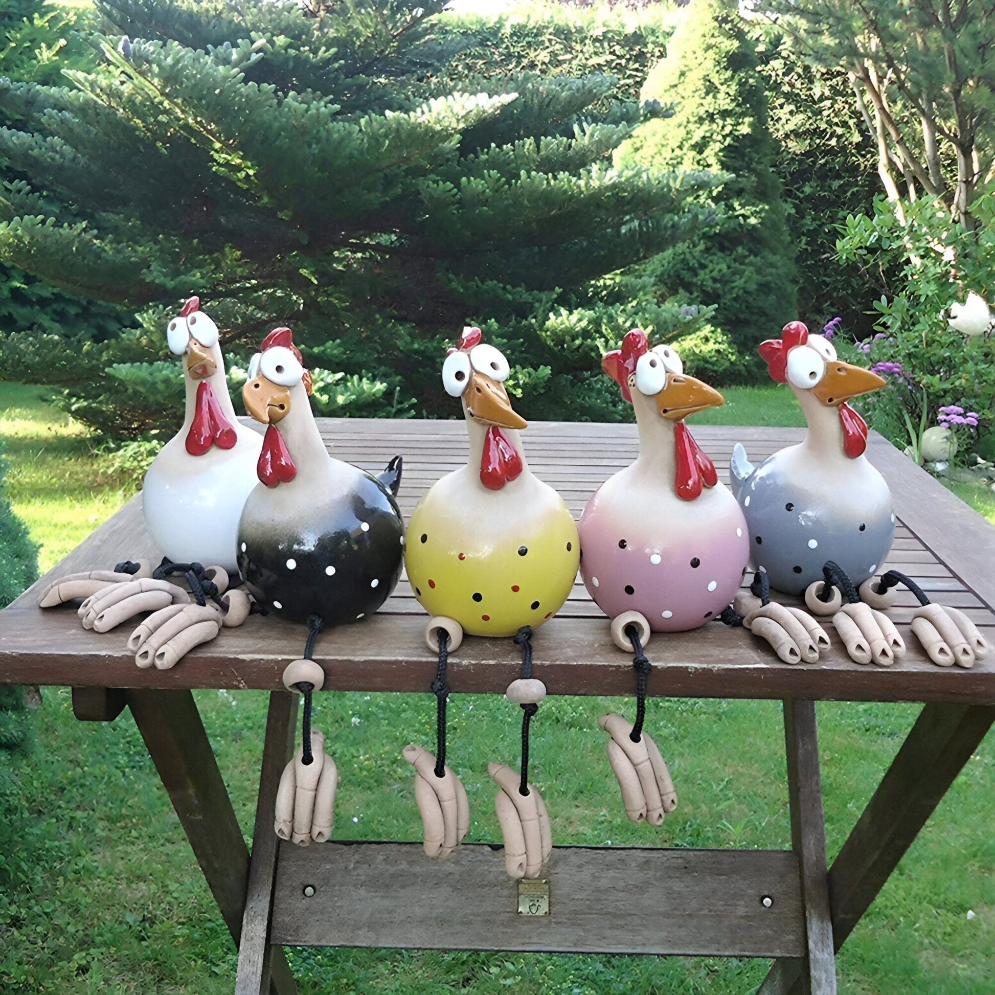 Colorful Large Rooster Yard Statue - Luxivelle