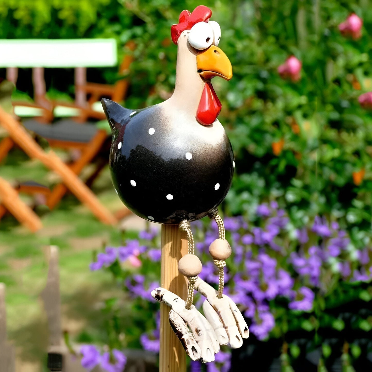 Colorful Large Rooster Yard Statue