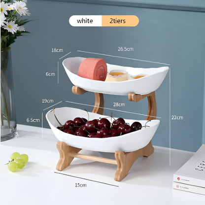 Natural Wooden Multi Tier Fruit Stand