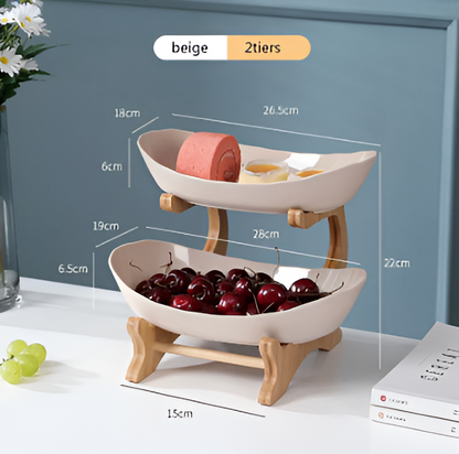Natural Wooden Multi Tier Fruit Stand