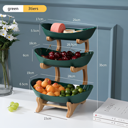 Natural Wooden Multi Tier Fruit Stand