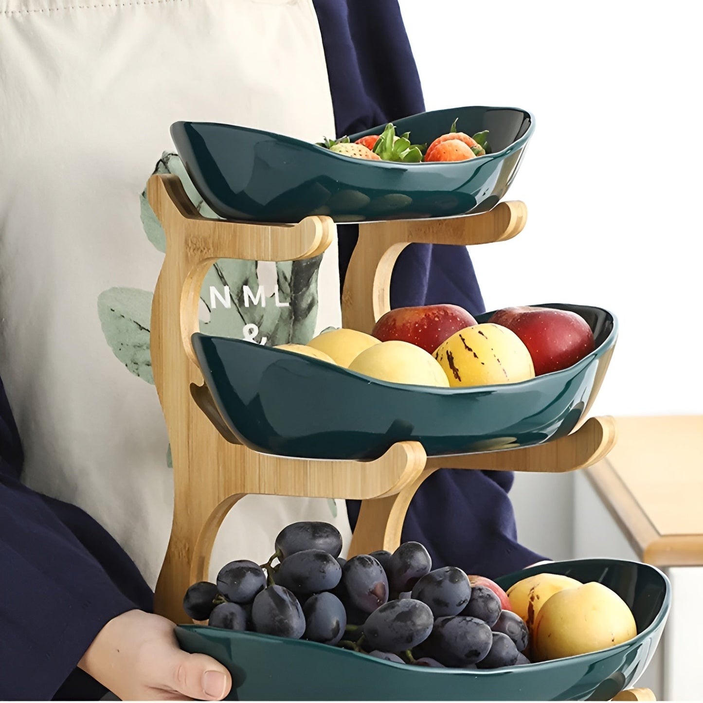 Natural Wooden Multi Tier Fruit Stand