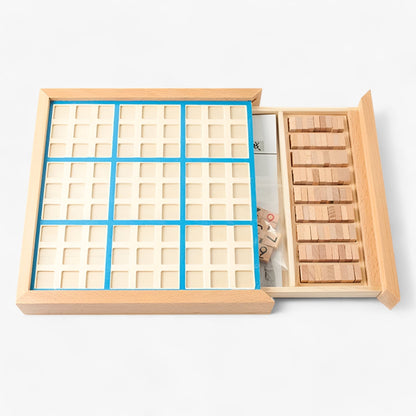 Traditional Wooden Puzzle Board Game with Storage