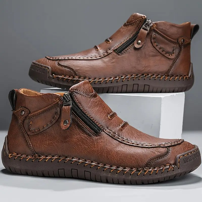 Men's Brown Ankle Boots Comfortable Summer Shoes