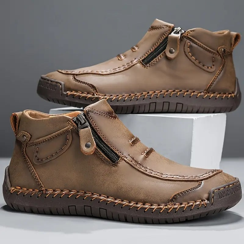 Men's Brown Ankle Boots Comfortable Summer Shoes