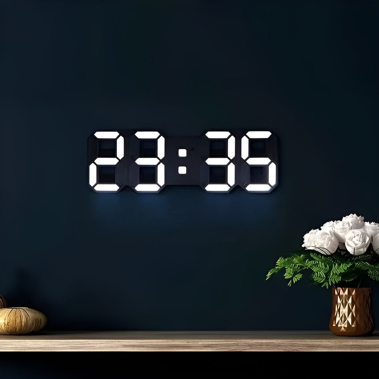 Smart 3D LED Digital Wall Clock with Alarm