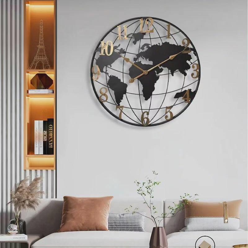 Big 60cm Vintage Style Map Wall Clock