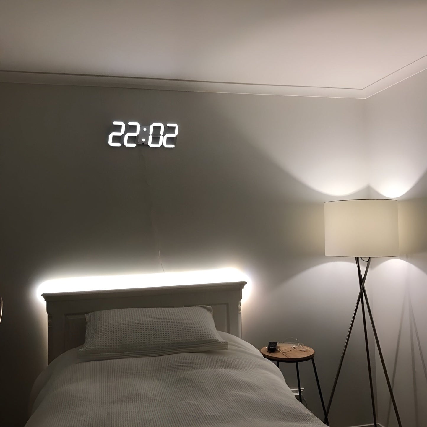 Smart 3D LED Digital Wall Clock with Alarm