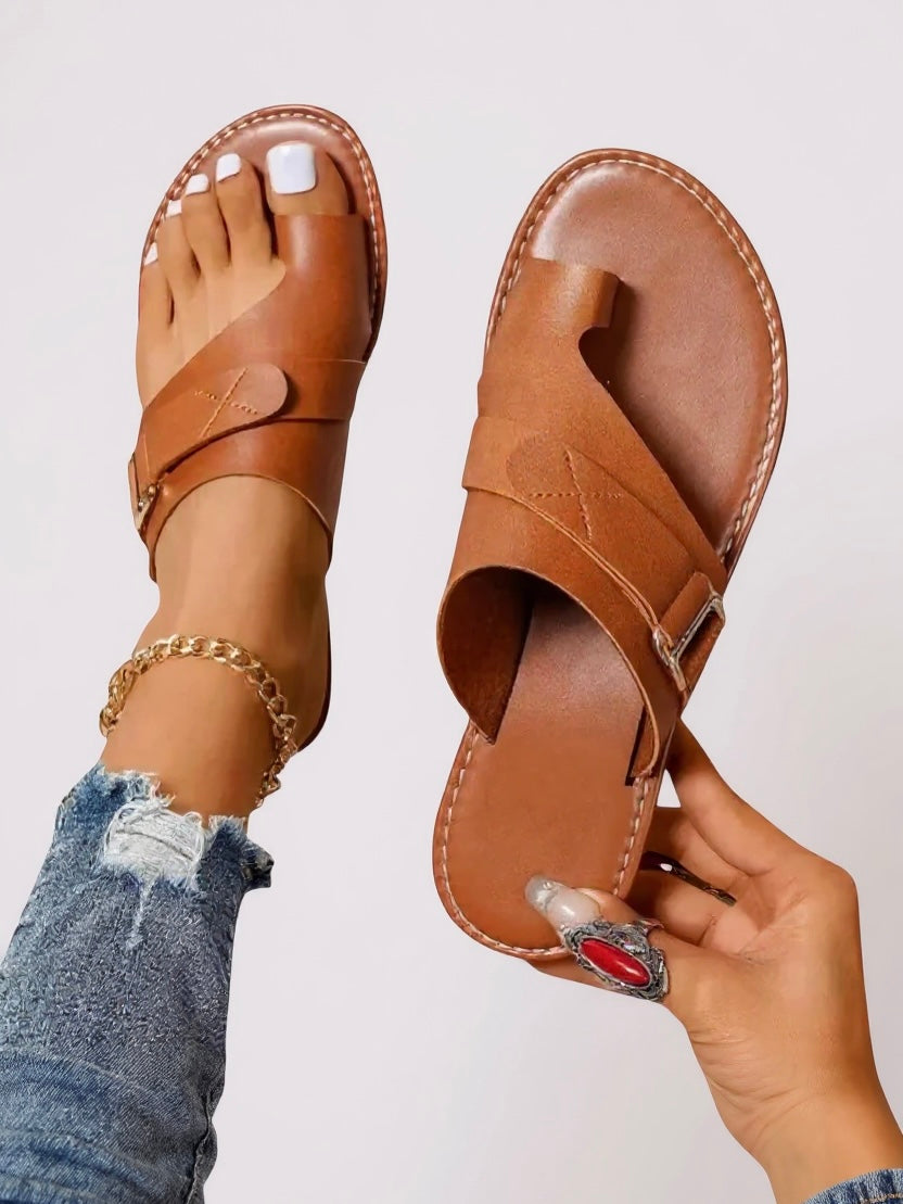 Comfortable Toe Loop Summer Slides - Luxivelle