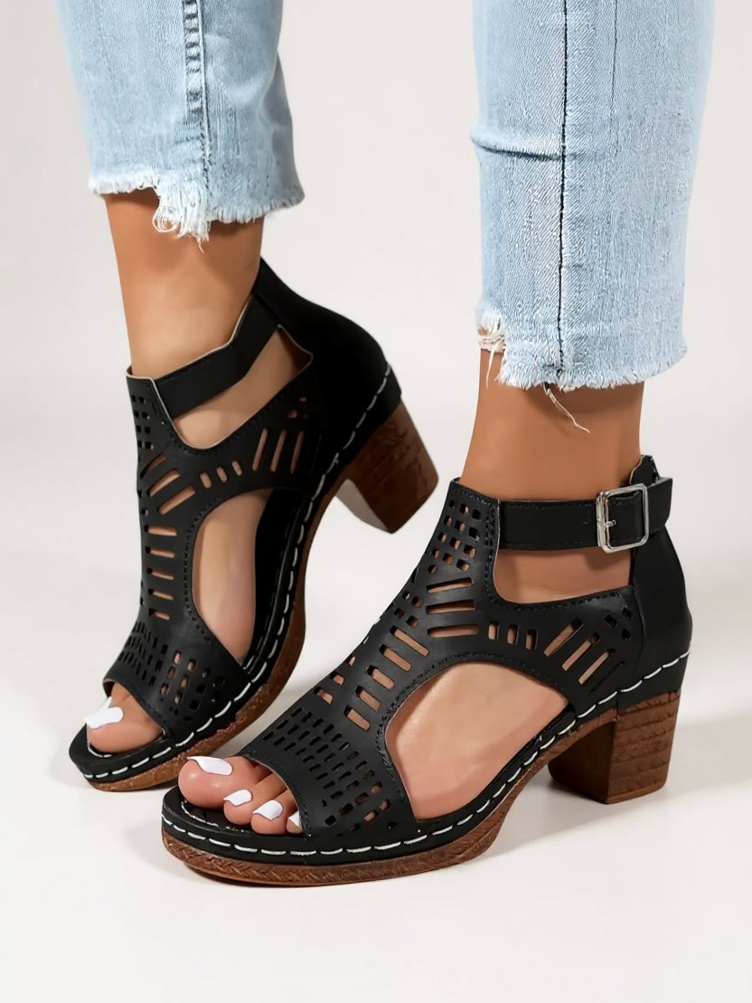 Strappy Ankle High Heel Sandals - Luxivelle