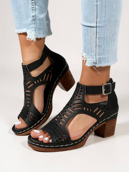 Strappy Ankle High Heel Sandals - Luxivelle