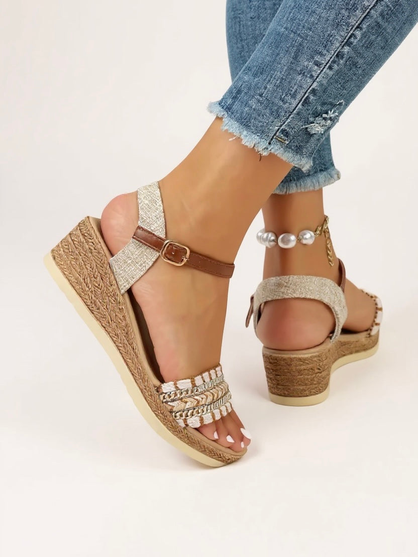 Woven High Heel Summer Sandals