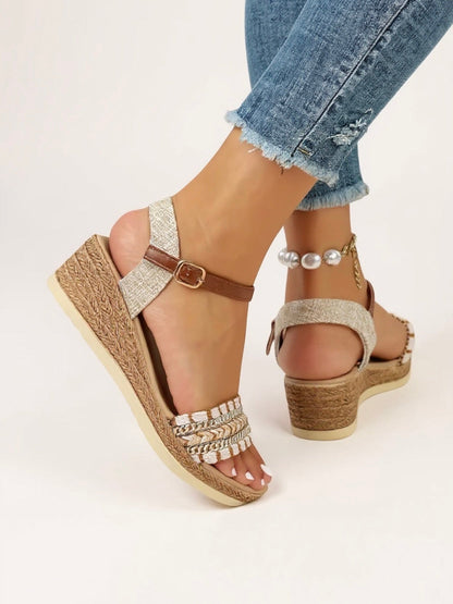 Woven High Heel Summer Sandals