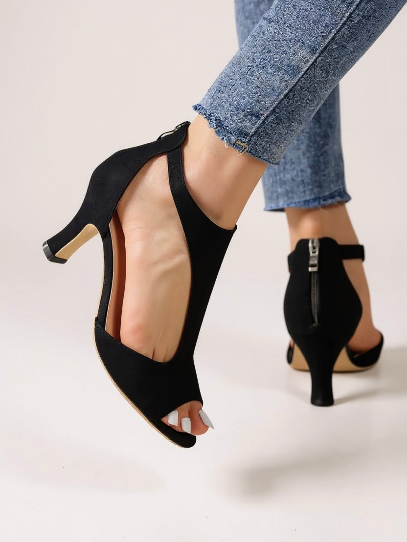 Stylish Open Toe Heel Sandals - Luxivelle