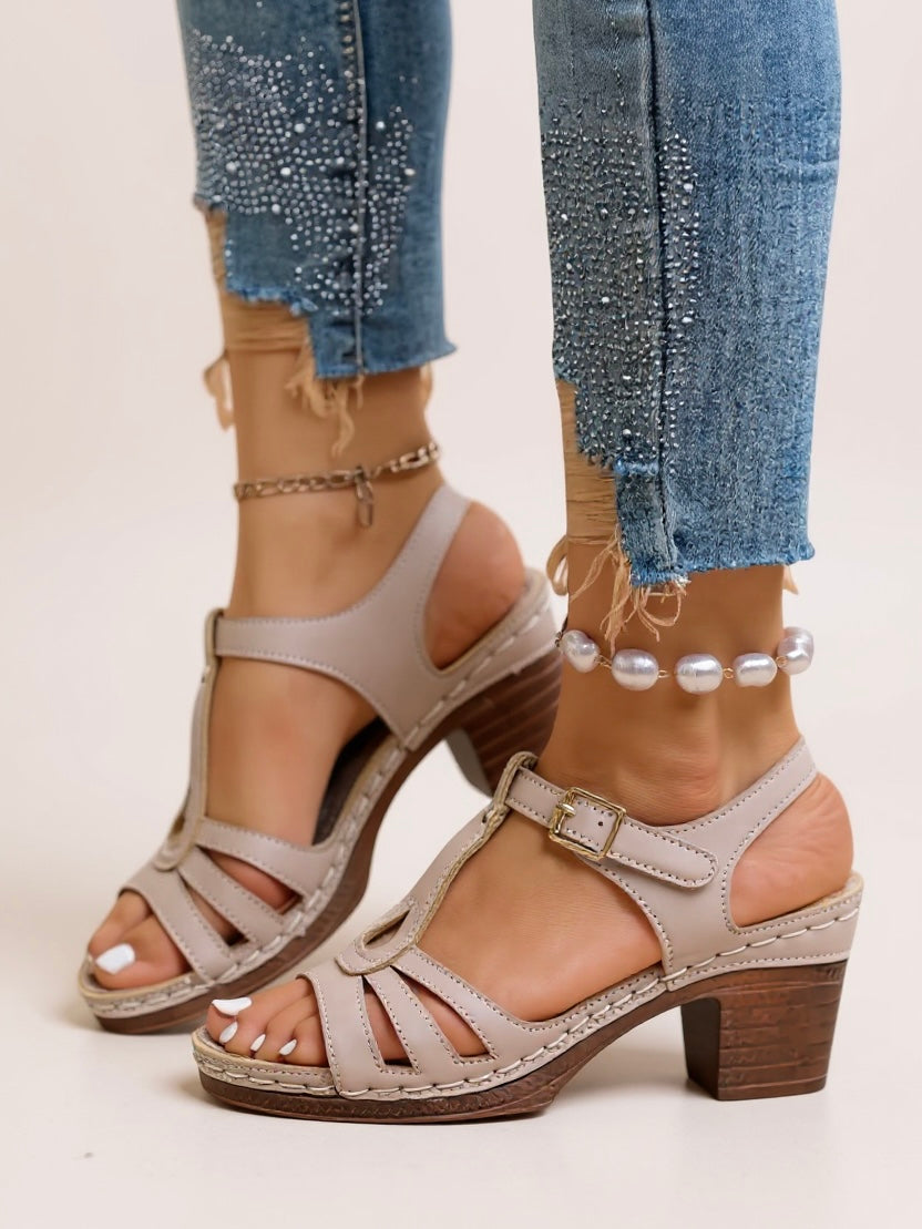 Comfortable Heel Block Sandals