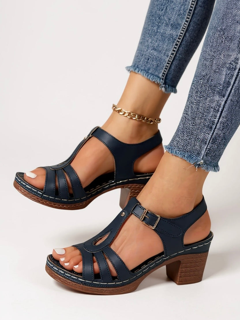 Comfortable Heel Block Sandals