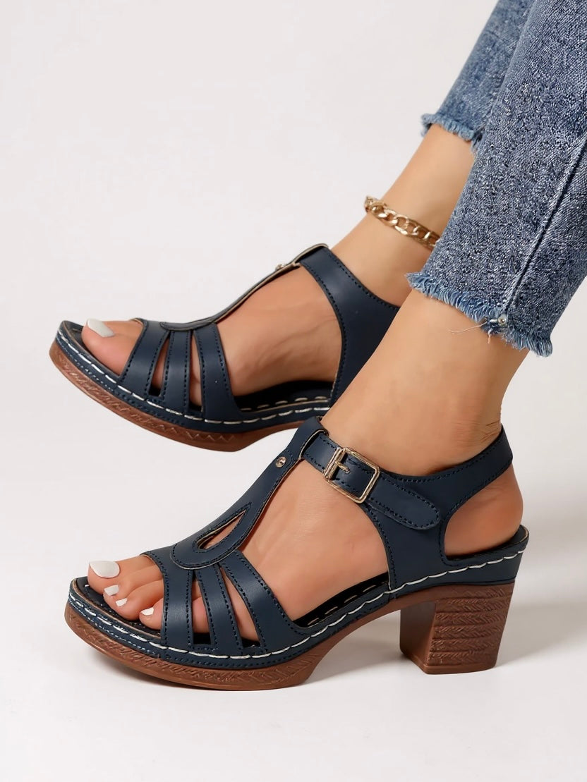 Comfortable Heel Block Sandals