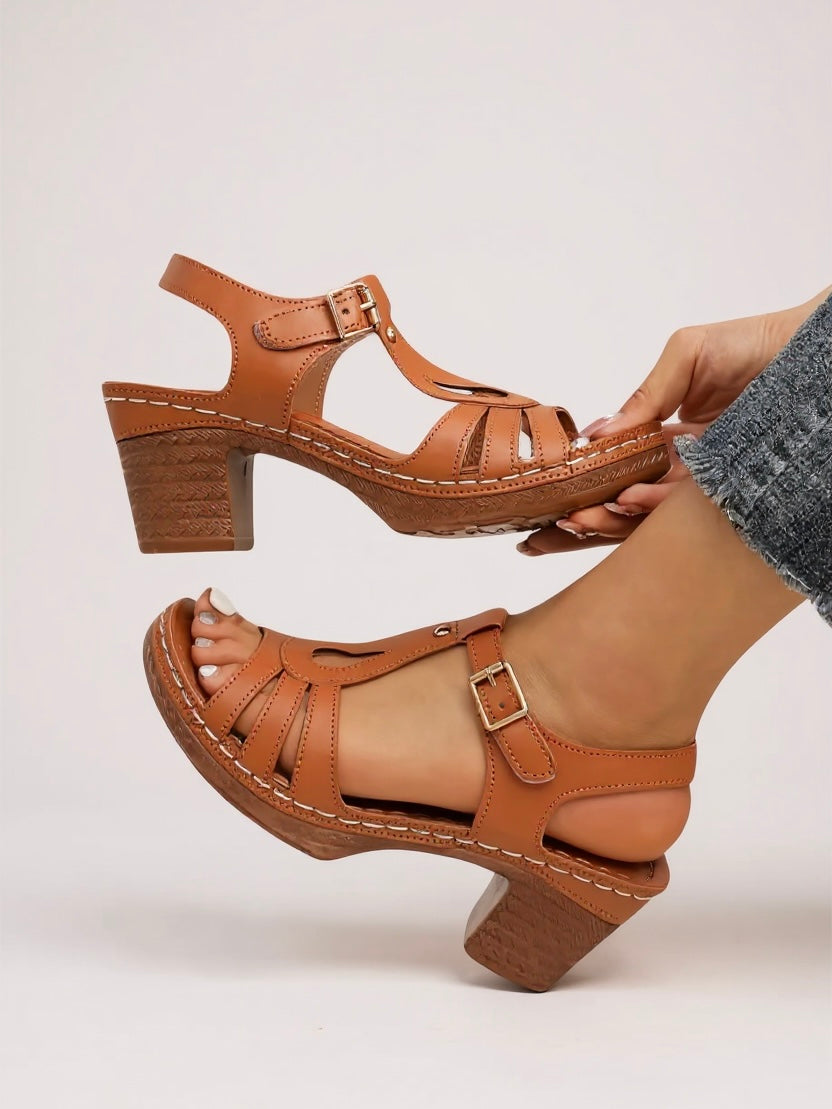 Comfortable Heel Block Sandals