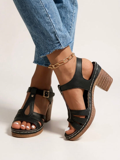 Comfortable Heel Block Sandals