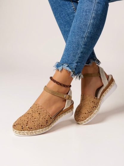 Boho Chic Woven Flat Sandals - Luxivelle