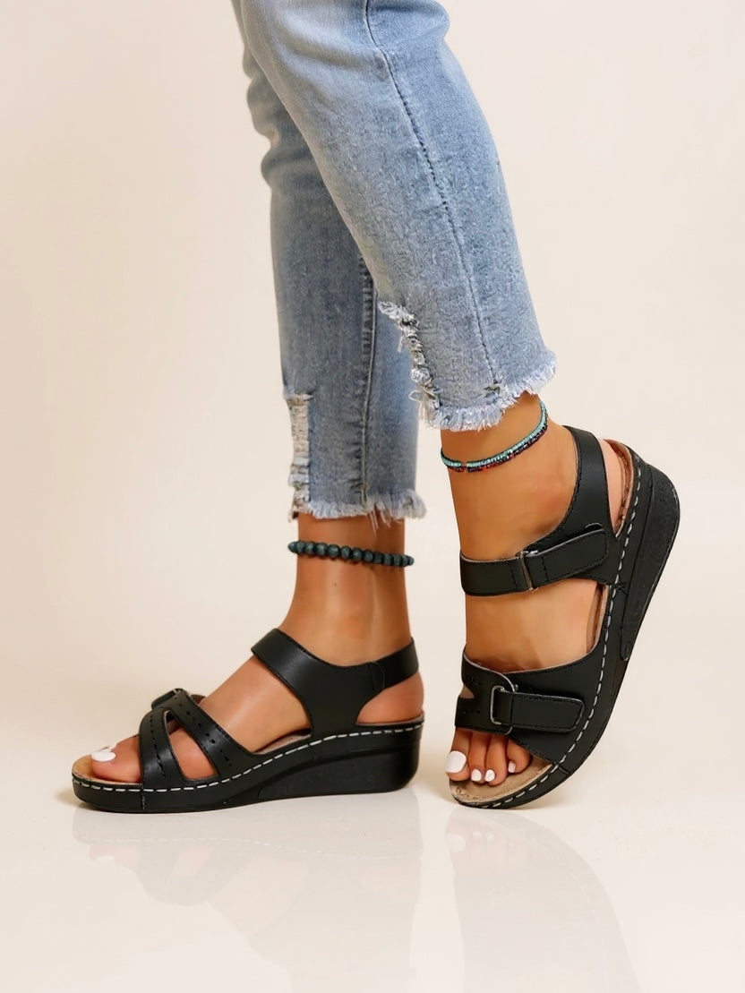 Comfortable Contour Wedge Sandals - Luxivelle