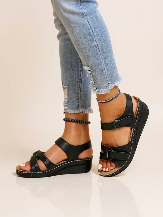 Comfortable Contour Wedge Sandals - Luxivelle