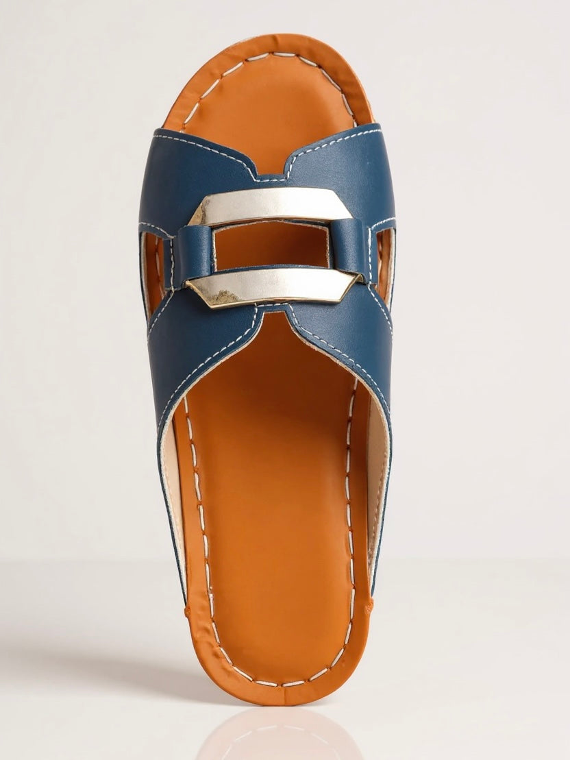 Comfortable Double Buckle Slide Sandals