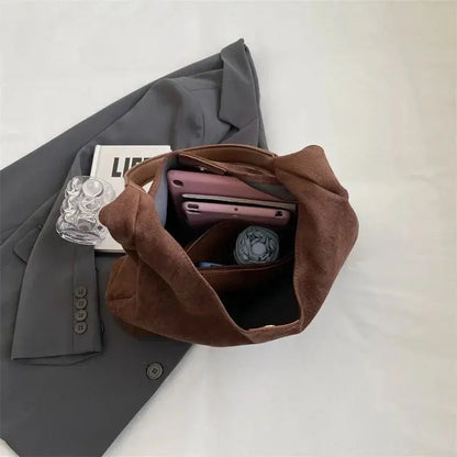 Luxury Faux Suede Tote Shoulder Bag