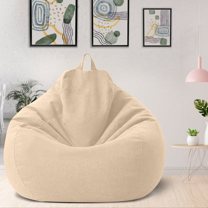 Plush Fabric Bean Bag Chair - Soft Comfortable Seating