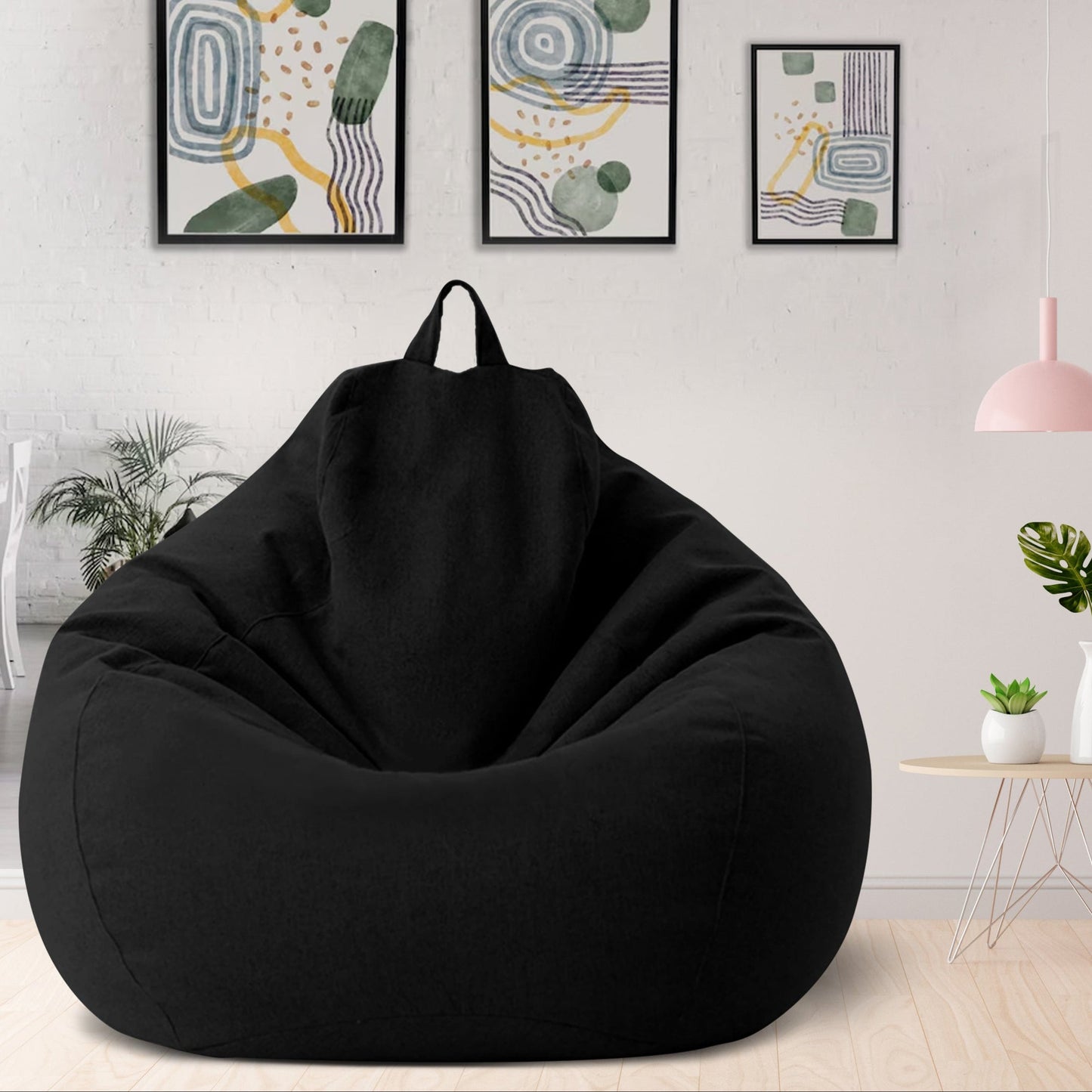 Plush Fabric Bean Bag Chair - Soft Comfortable Seating