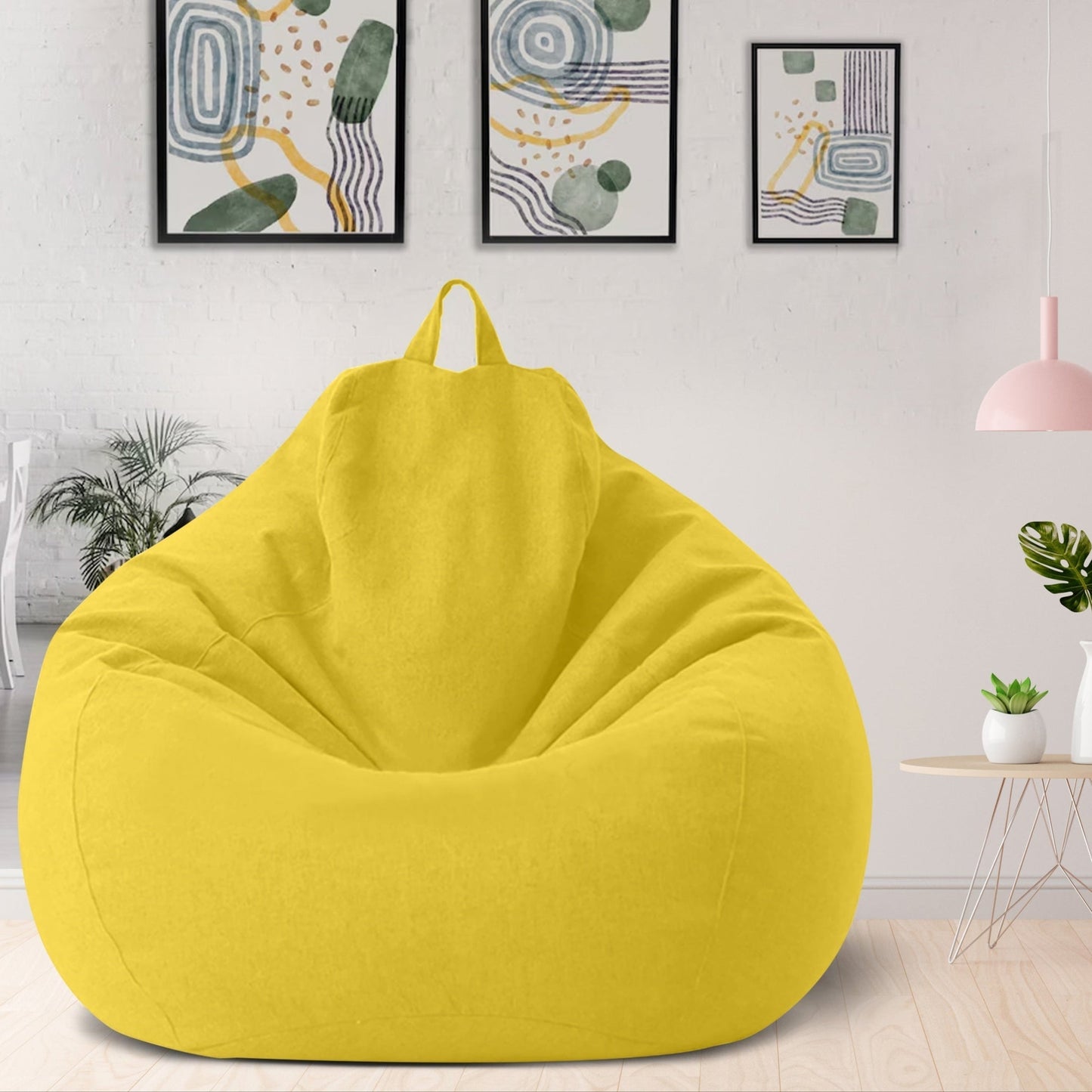 Plush Fabric Bean Bag Chair - Soft Comfortable Seating