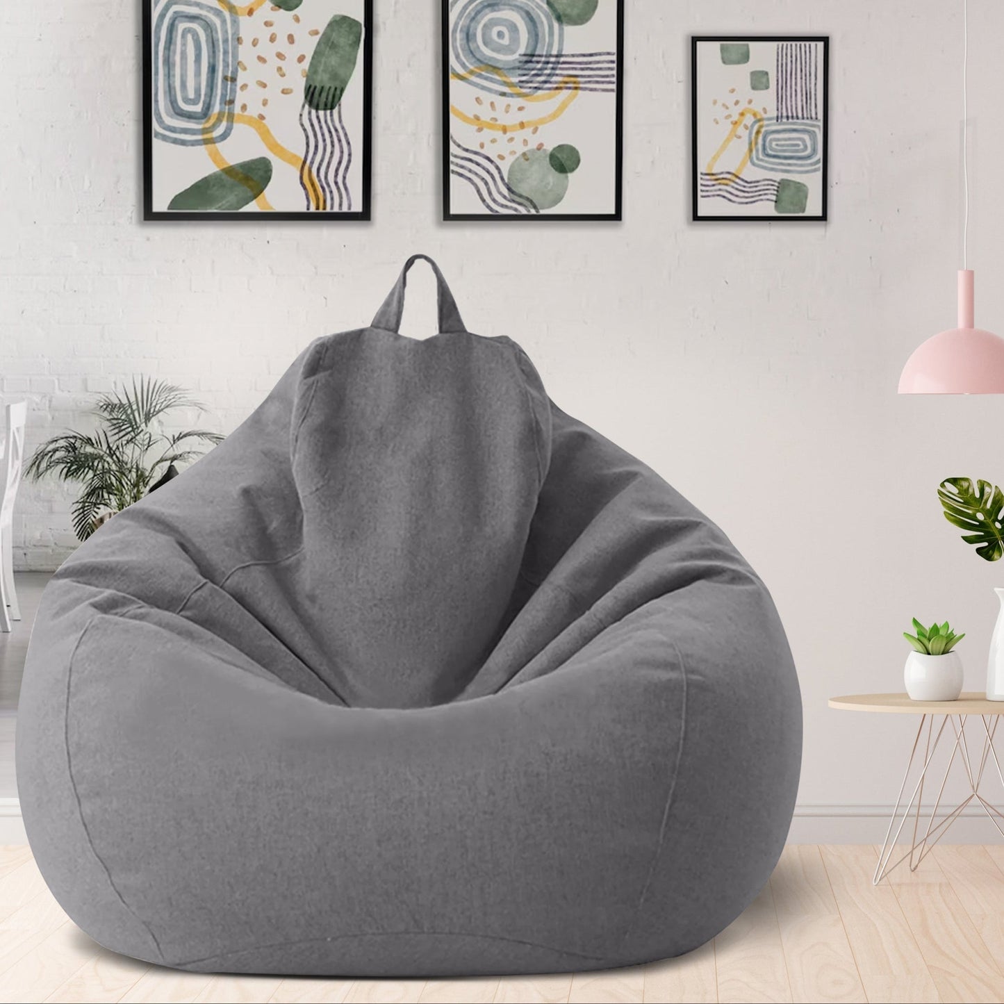 Plush Fabric Bean Bag Chair - Soft Comfortable Seating