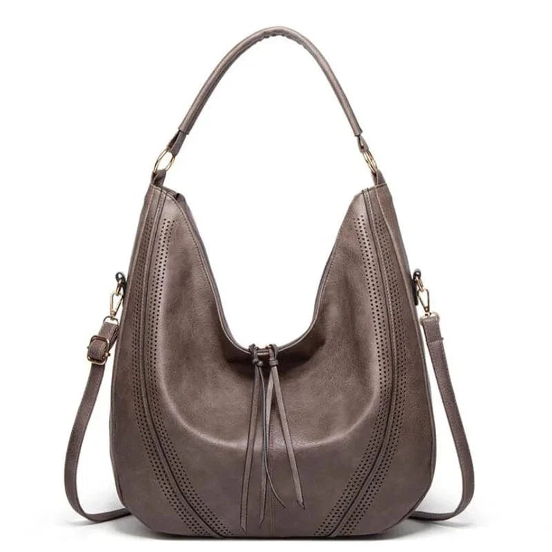 Chic Black Leather Tote Bag for Ladies - Luxivelle