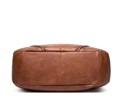 Chic Black Leather Tote Bag for Ladies