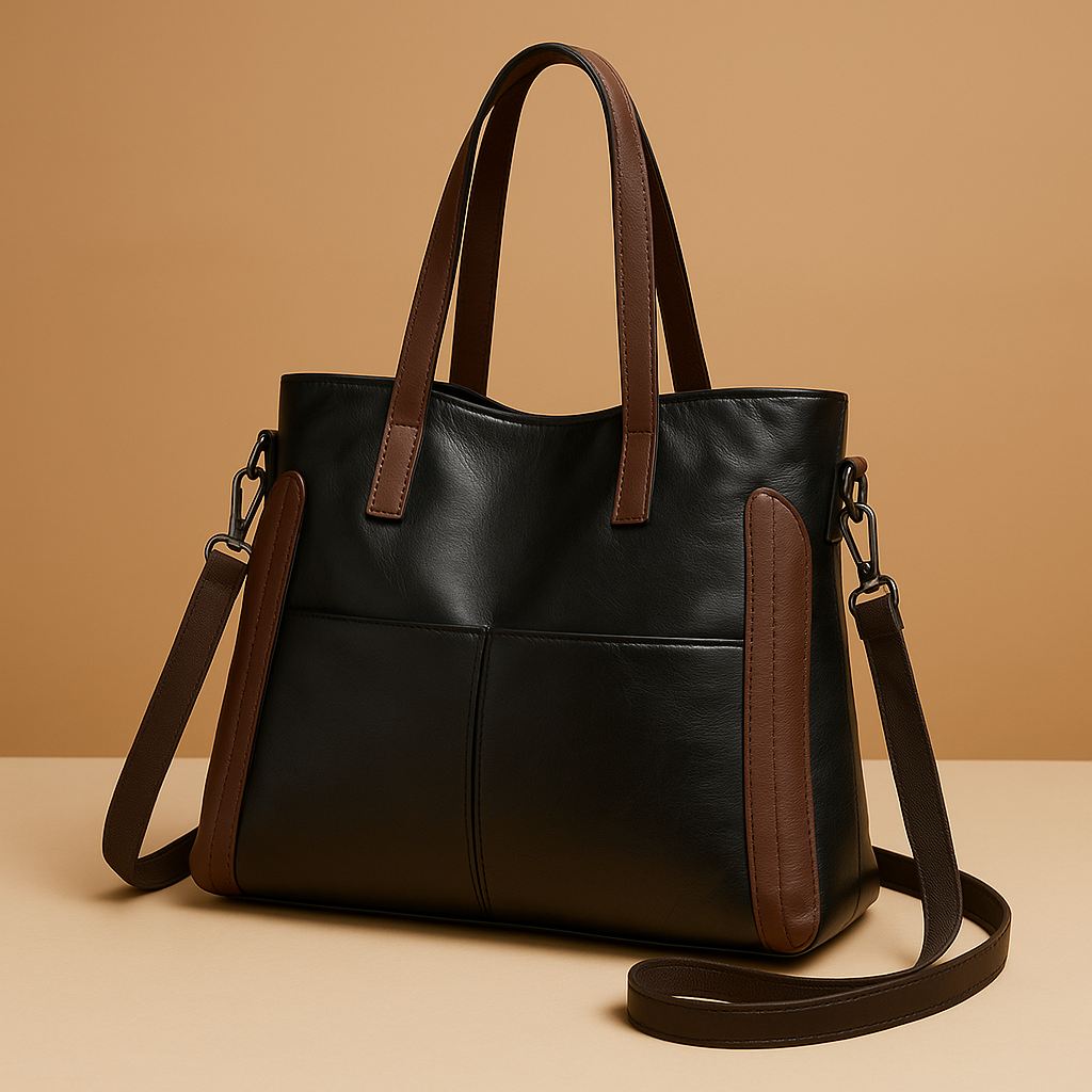 Blue Genuine Leather Handbag - Luxivelle