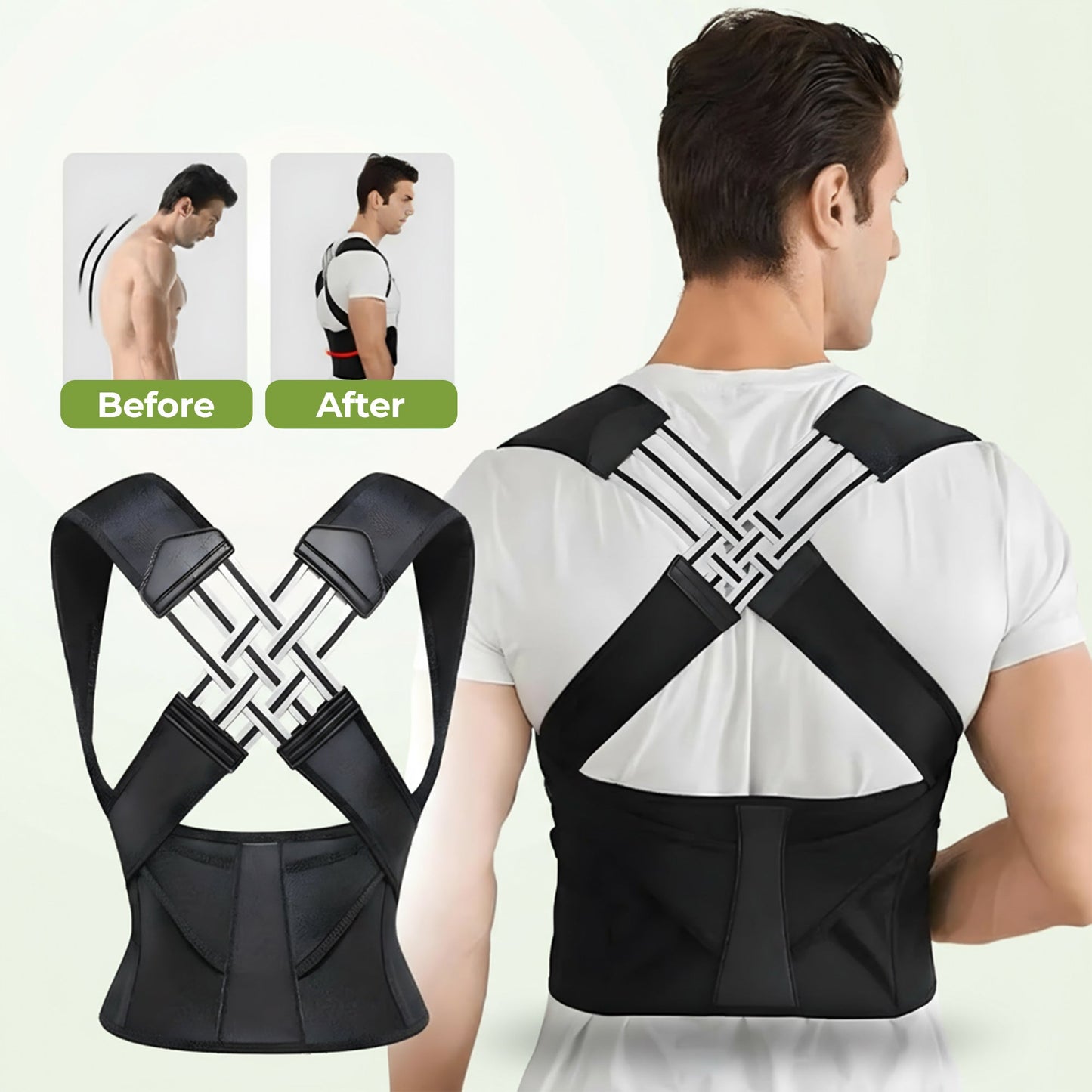 Comfortable Lower Back Support Belt with Free Massager