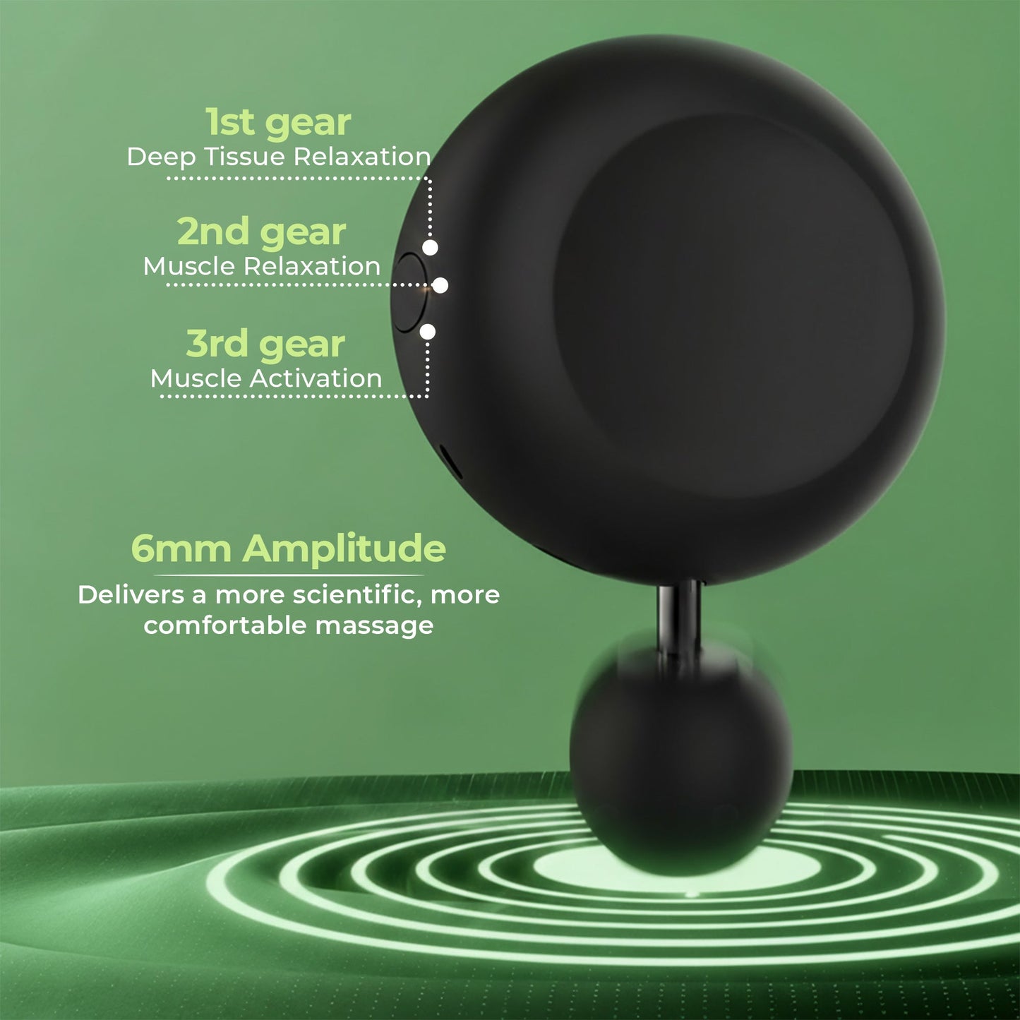 Compact Handheld Muscle Massager - Quiet 4 Tip Percussion Gun