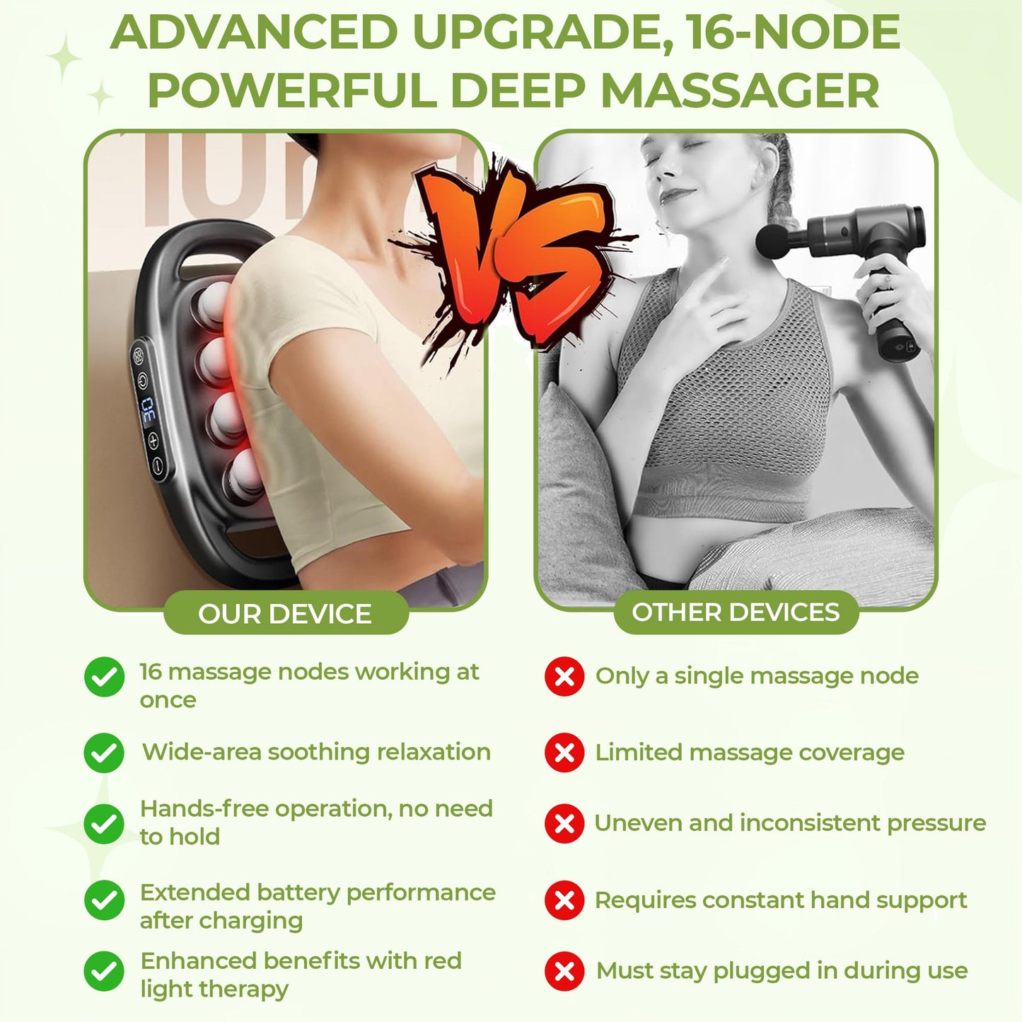 Adjustable Speed Massage Tool for Pain Relief
